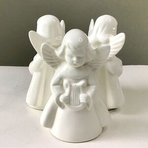 Vintage Colonial Candle Angels Trio Candle Holder 4” Christmas Musicians Taiwan